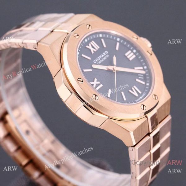 Swiss Replica Chopard Alpine Eagle Men Watch 41mm Blue Dial Rose Gold (7)