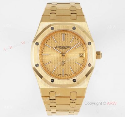 New 15202 Audemars Piguet Royal Oak All Gold Swiss Replica Watch 39mm (1)
