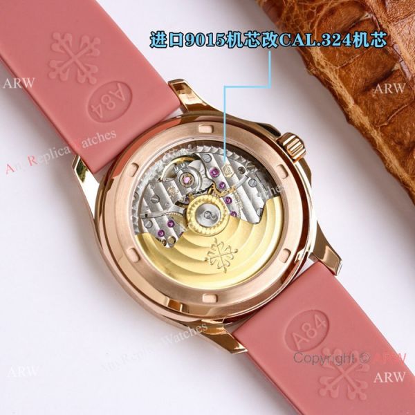 Super clone Patek Philippe Aquanaut Luce Rose Gold Diamond set watch 9015 Auto Movement (7)