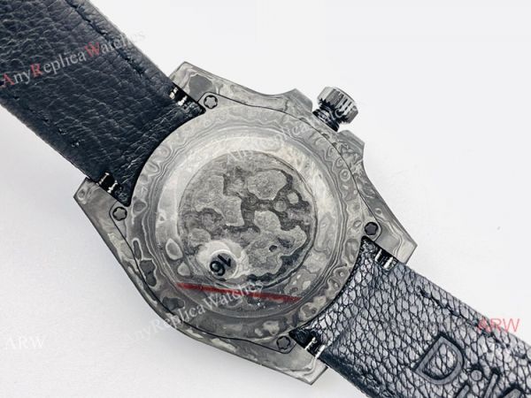 Swiss Replica Rolex DIW Submariner Carbon & Blue Watch Fabric Leather Strap (6)