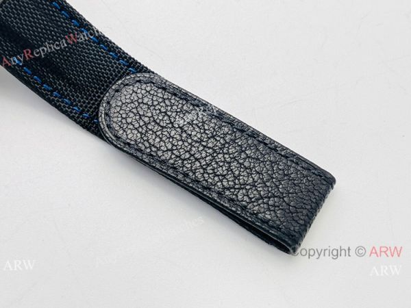Swiss Replica Rolex DIW Submariner Carbon & Blue Watch Fabric Leather Strap (7)