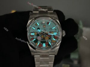 2023 New Rolex Oyster Perpetual Ref. 126000 Turquoise Blue Bubble Dial (15)