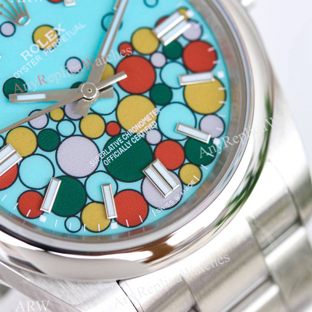 2023 New Rolex Oyster Perpetual Ref. 126000 Turquoise Blue Bubble Dial (4)