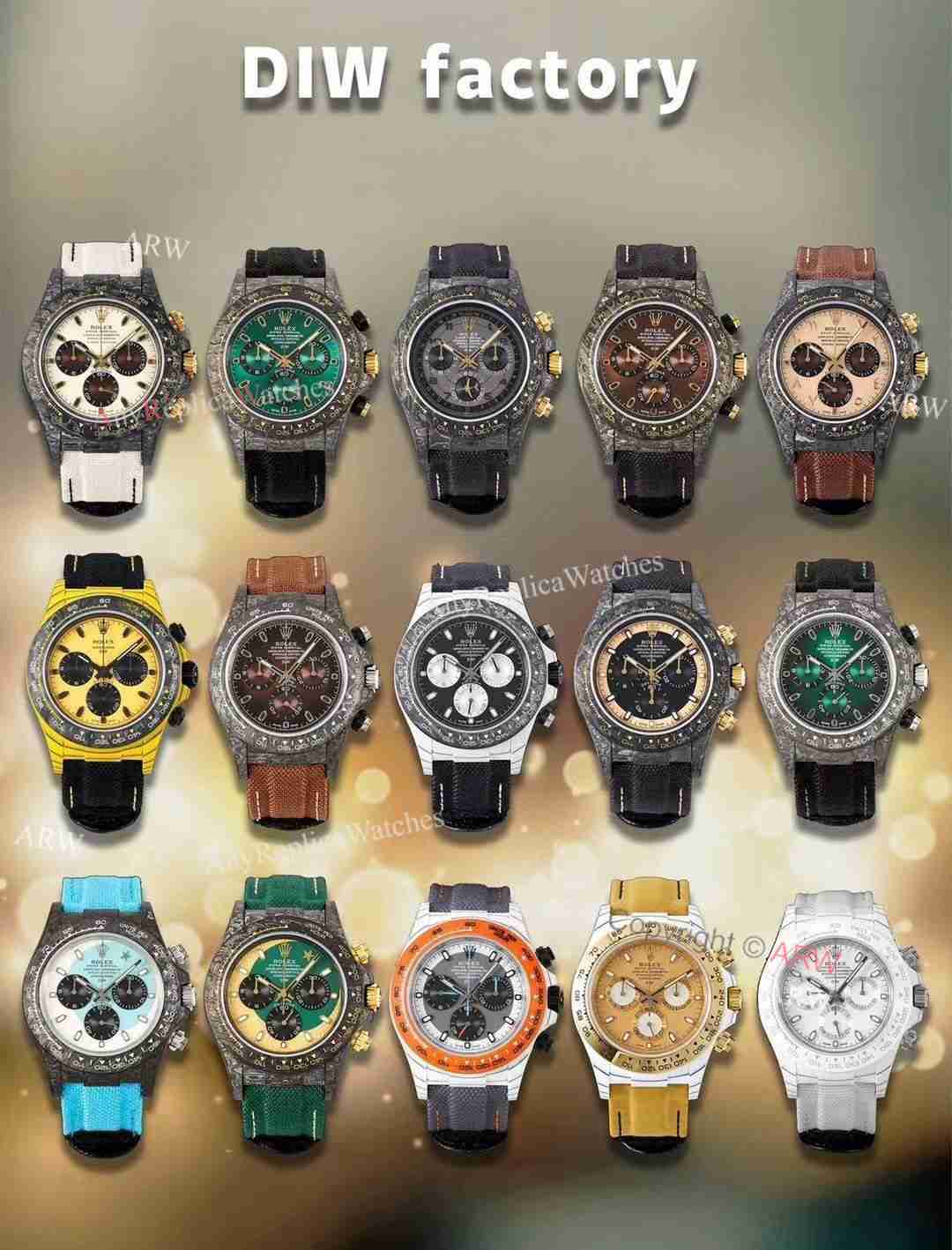 New Replica Diw Rolex Daytona Carbon Fiber DD4130 (1)