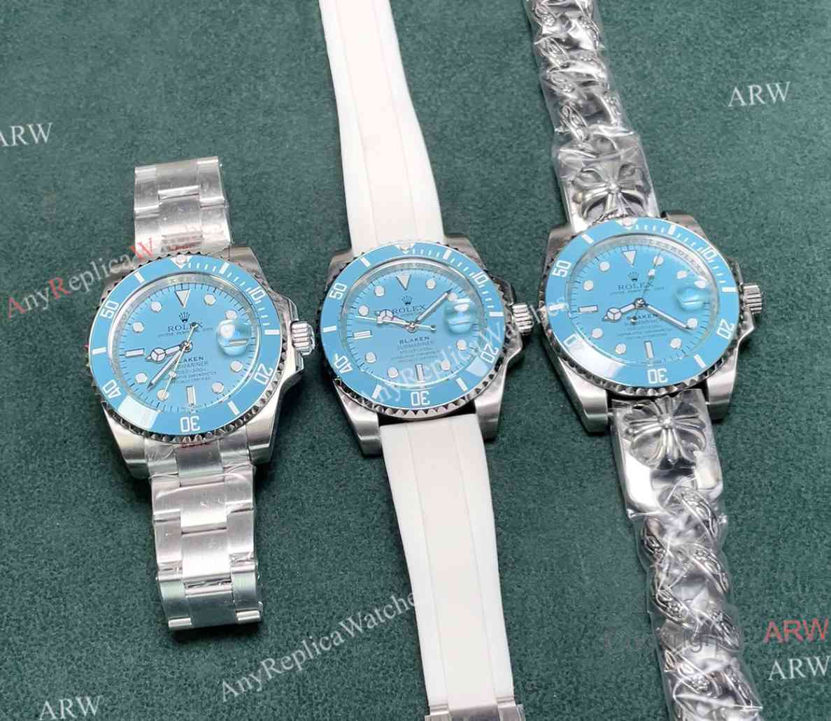 copy rolex submariner blaken baby blue (1)