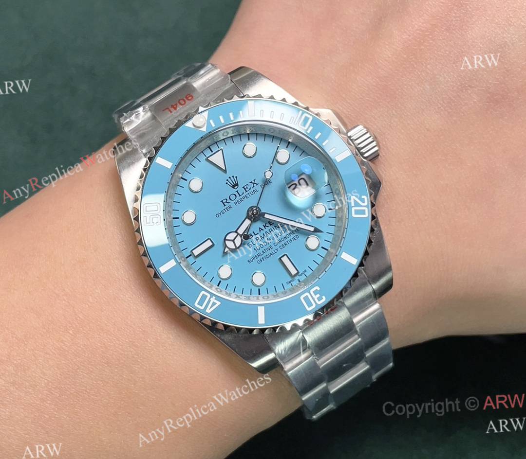 copy rolex submariner blaken baby blue (2)