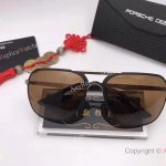 2017 New Porsche Design P8806 Sunglasses Brown Lens Gold&Black Frame unisex
