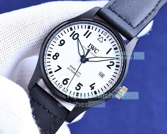 Swiss 9015 Replica IWC Pilot's Watch Mark XVII MKS White Dial Titanic Case 40mm (7)